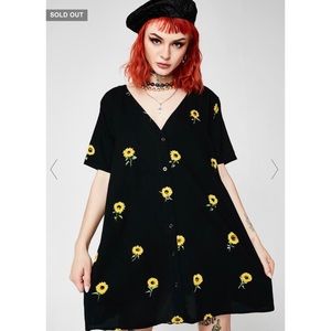 Motel Ditsy Sunflower Crosena Babydoll Dress